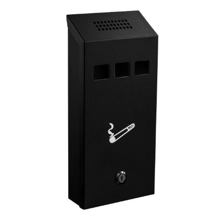 Alpine Industries Wall-Mounted Cigarette Disposal Tower ALP490-03-BLK-2pk
